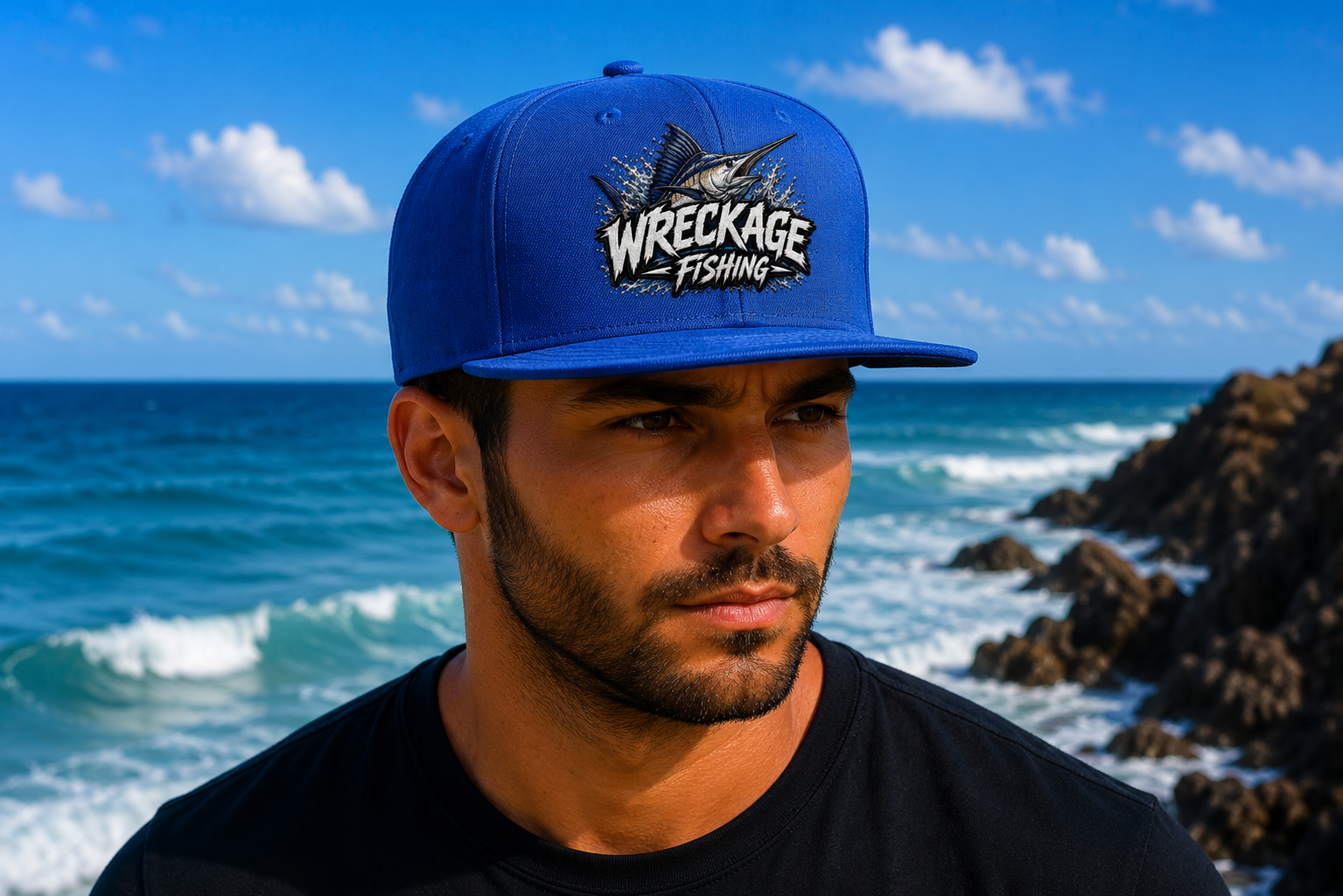 WF Marlin Flat Bill Hat royal side.png