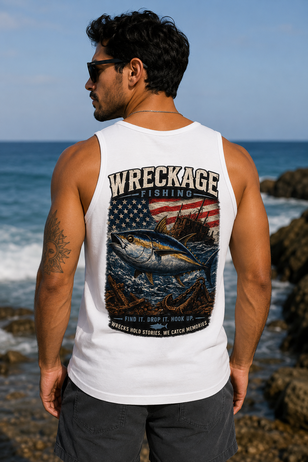 WF Bluefin tuna Mens Tank top white back.png
