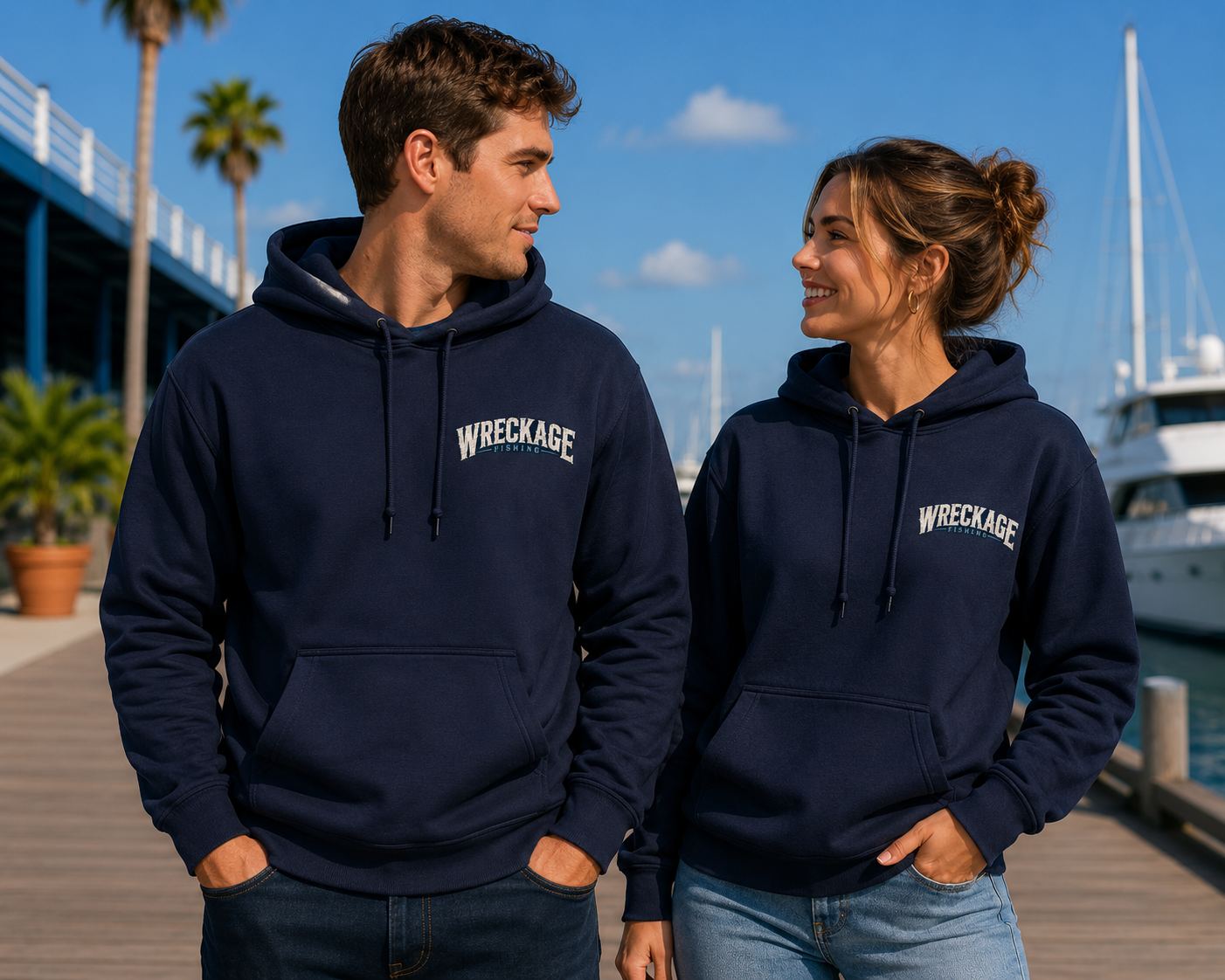 WF Skull and Wreckage hoodie navy front.png