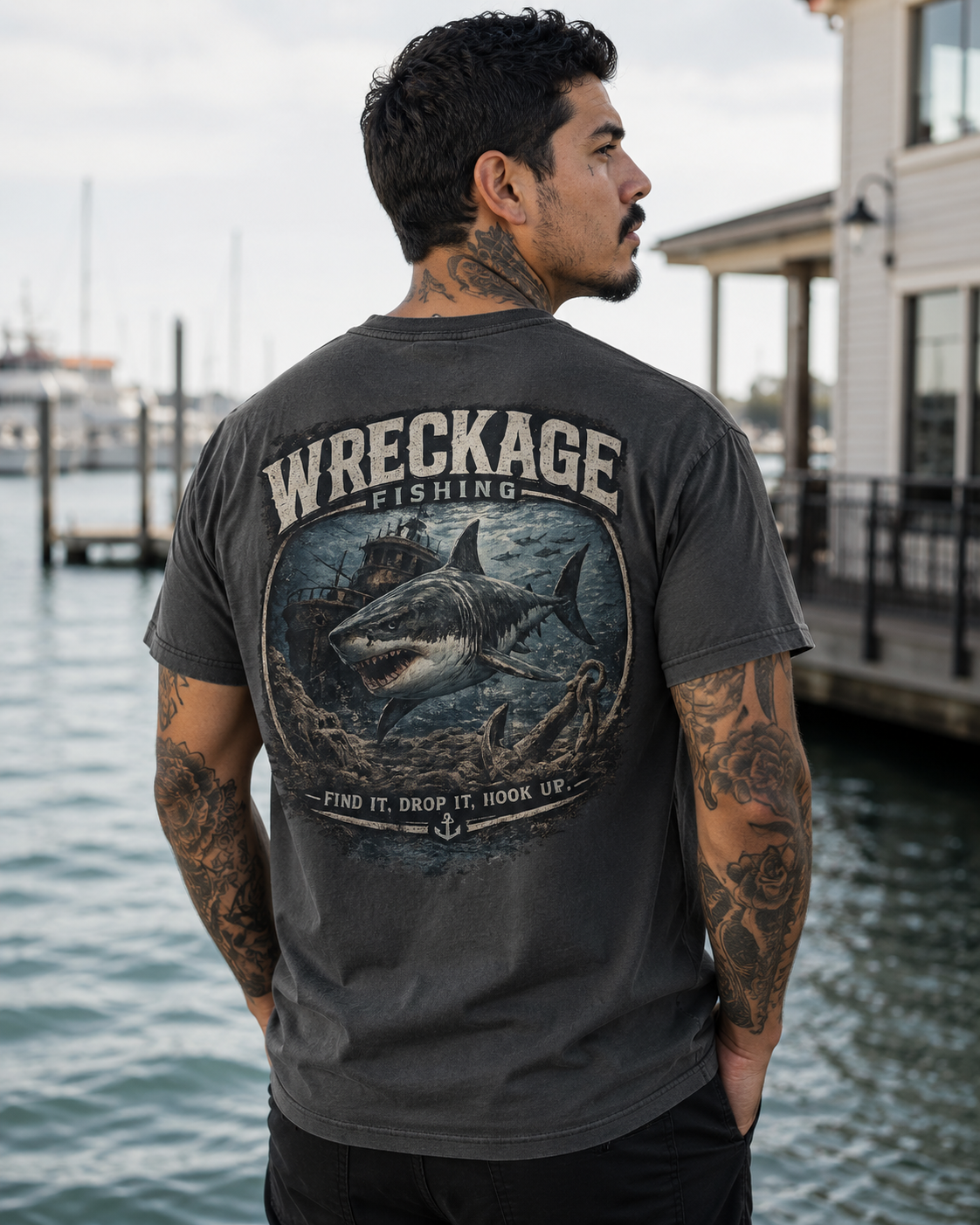 WF Shark Tshirt New charcoal Back.png