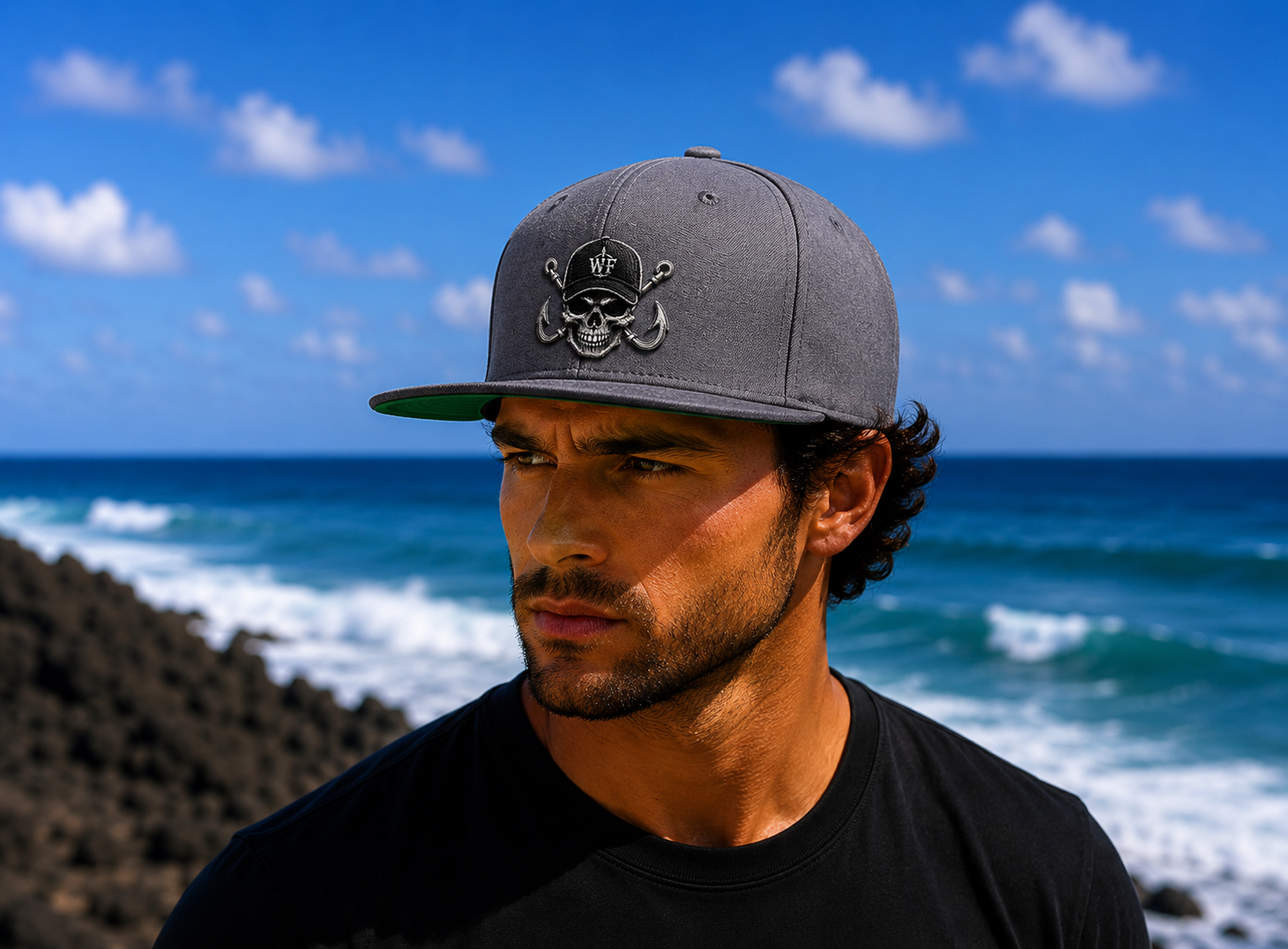 WF WF Skull Flat Bill Hat gray side.png