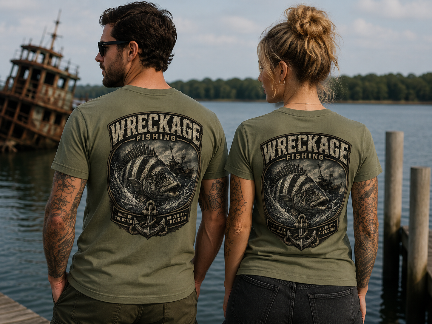 WF Sheephead Tshirt mgreen Back.png