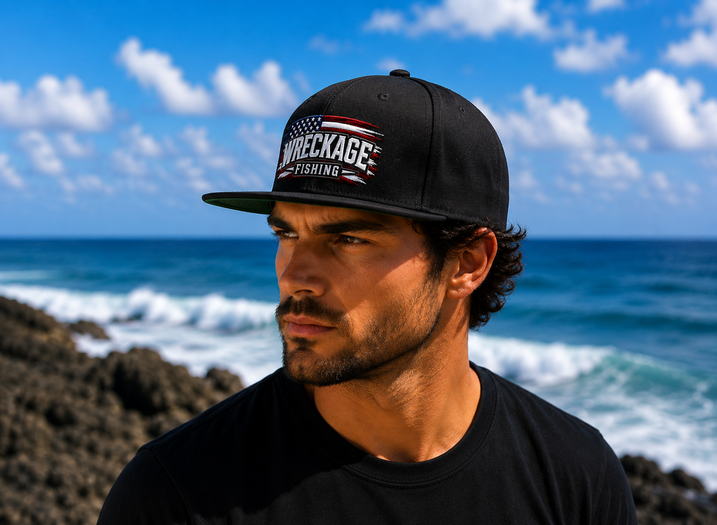 WF American Flag Flat Bill Hat Black side.png