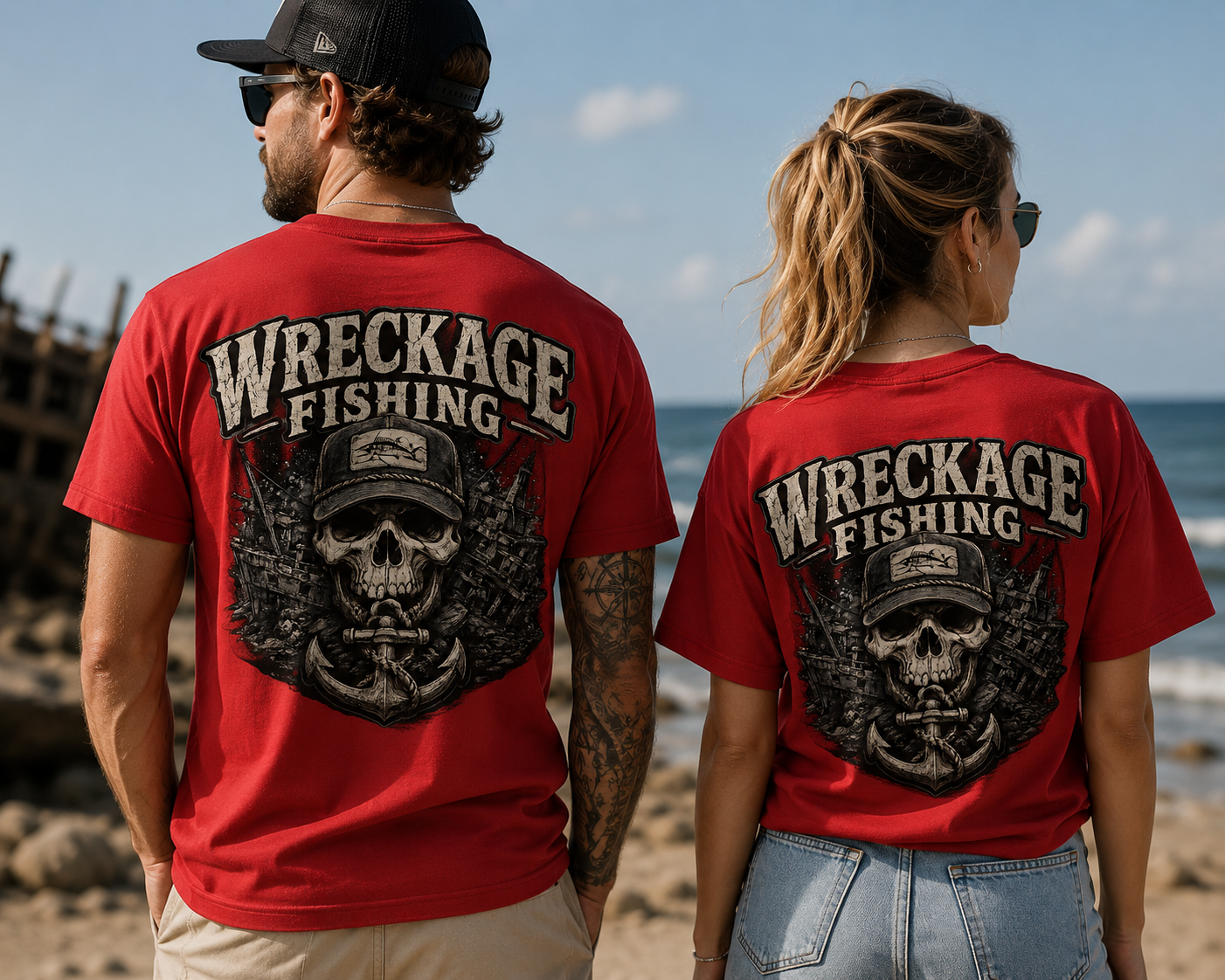 WF Black and Gray Skull Tshirt red back.png
