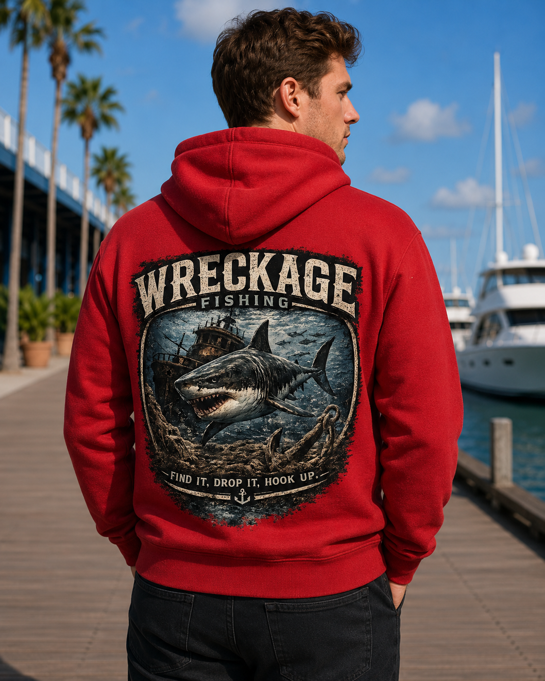Wreckage Fishing Shark Hoodie