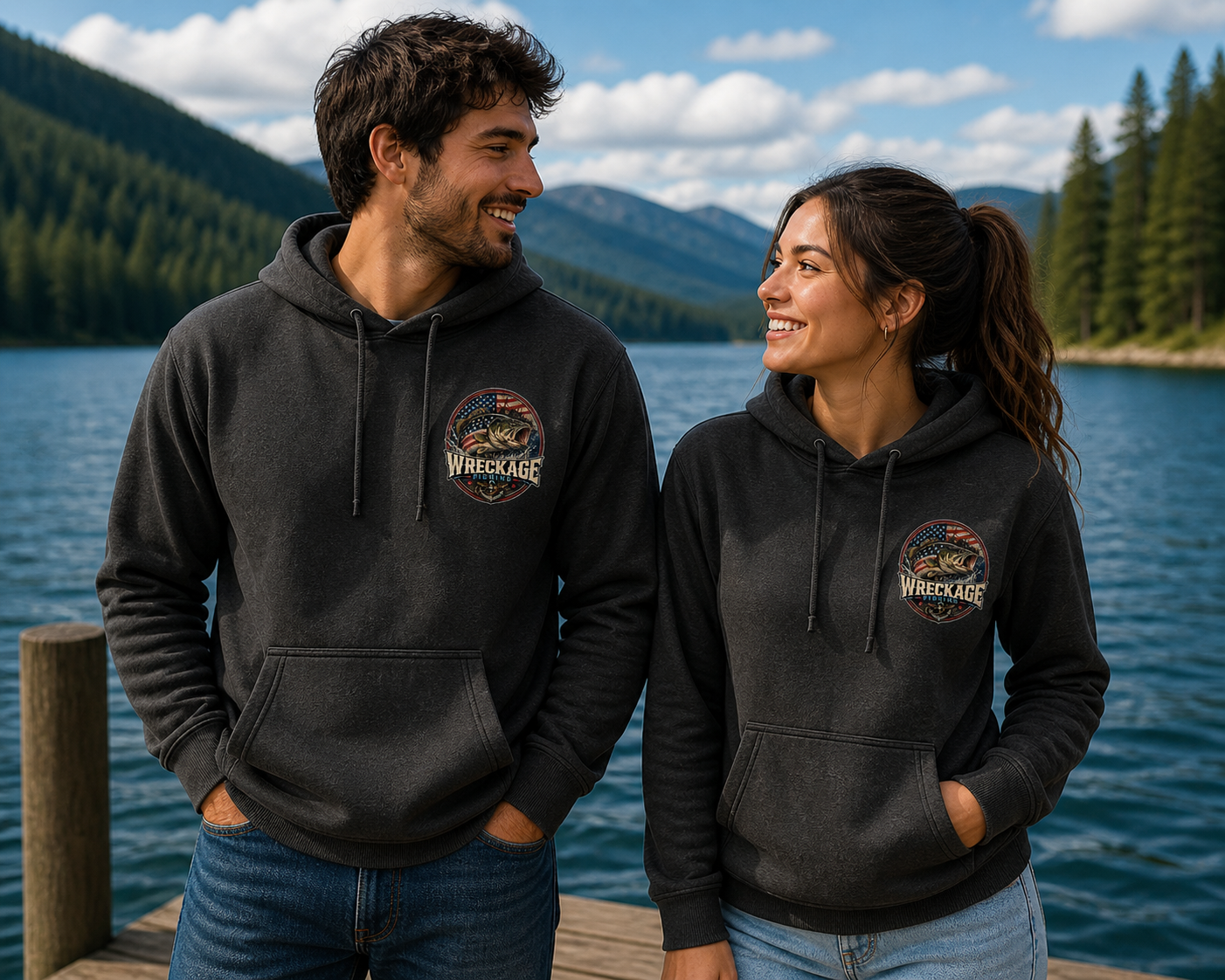 WF Patriotic Bass hoodie charcoal front.png
