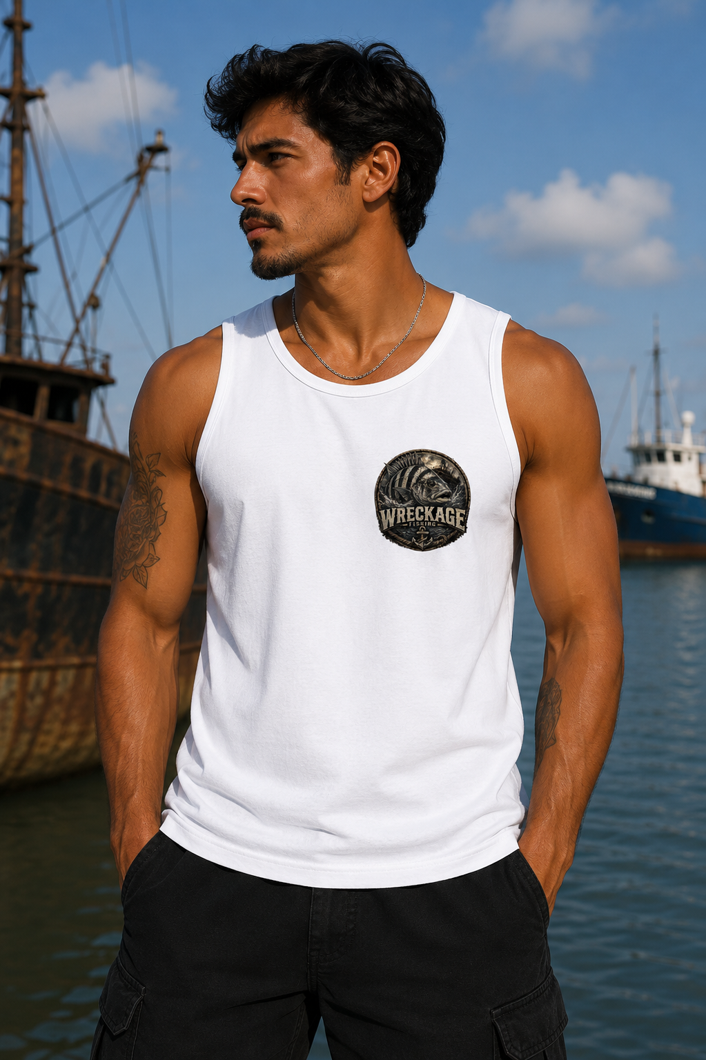 WF Sheepshead Men's tank top white front.png