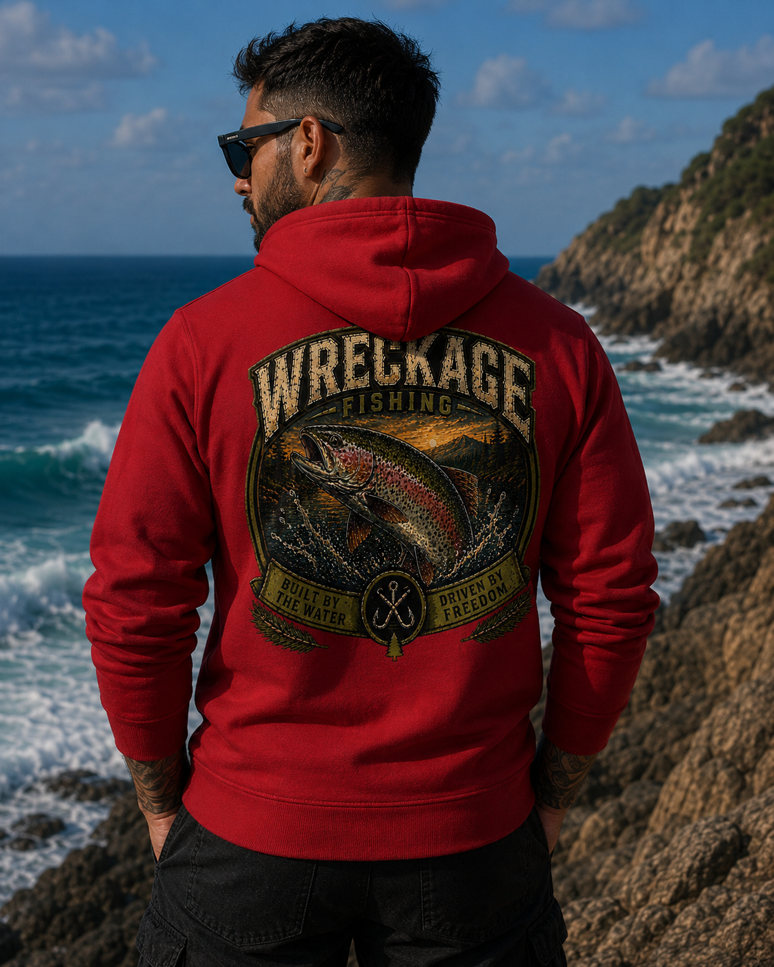 WF Rainbow Trout Hoodie red Back.png