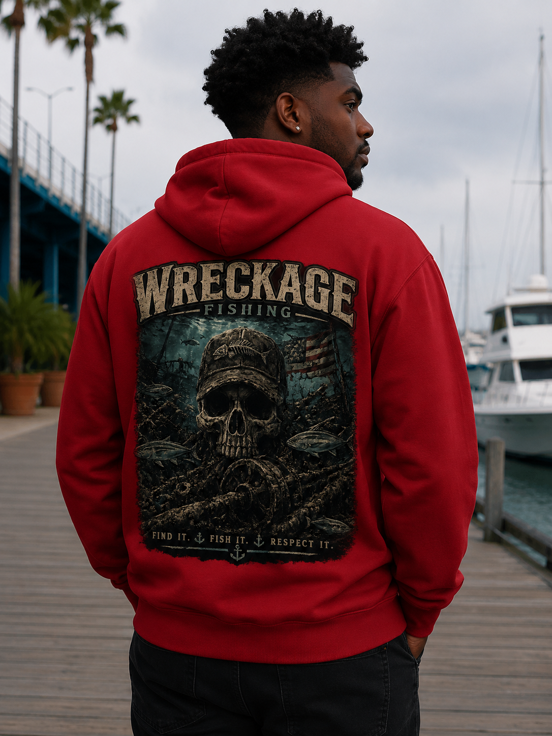 WF Skull and Wreckage hoodie red back.png