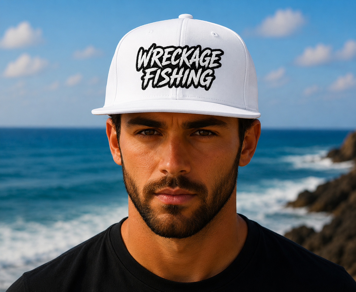 WF Logo Flat Bill Hat white Front.png