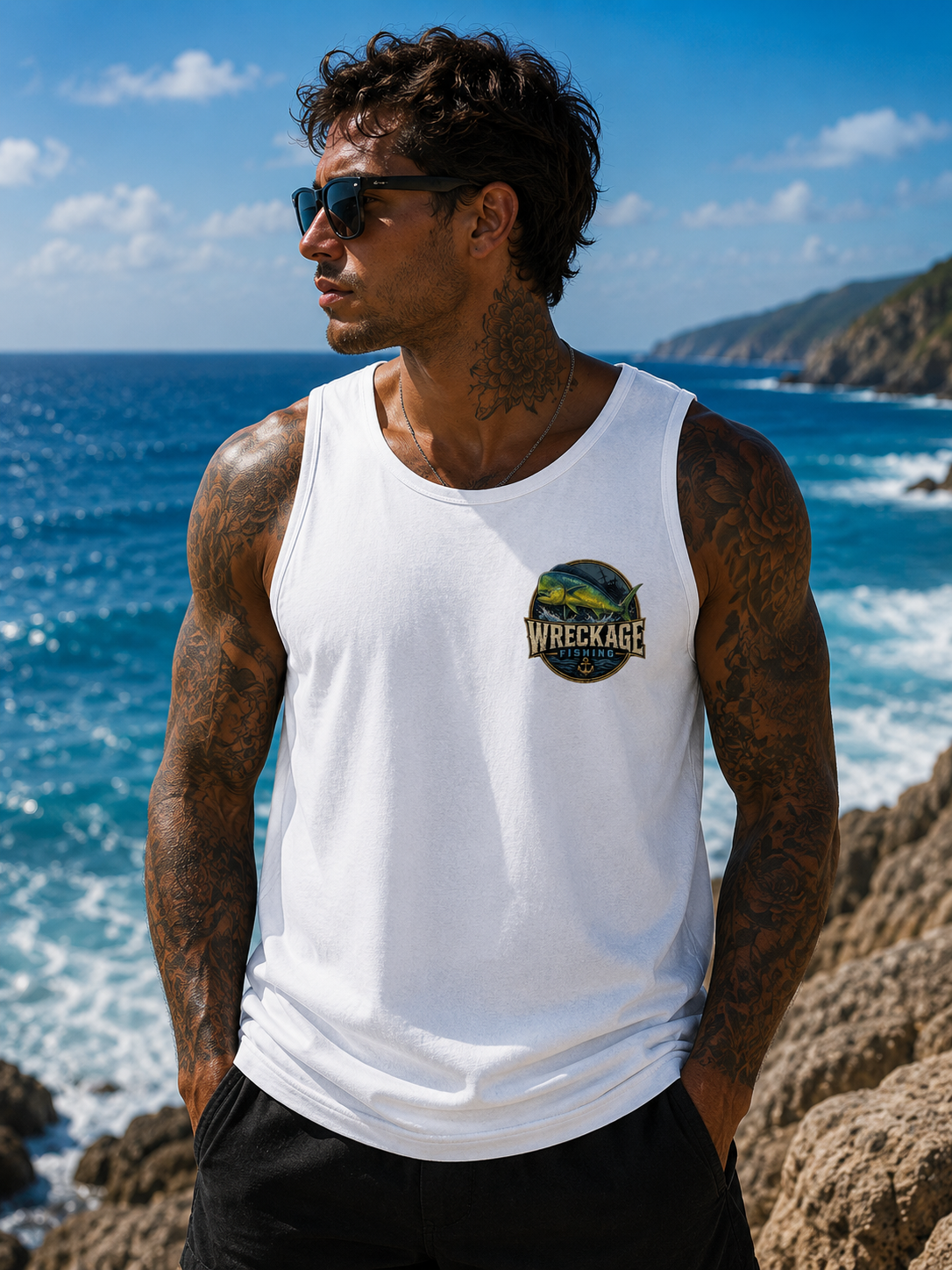 WF Dorado Men's Tank top white front.png