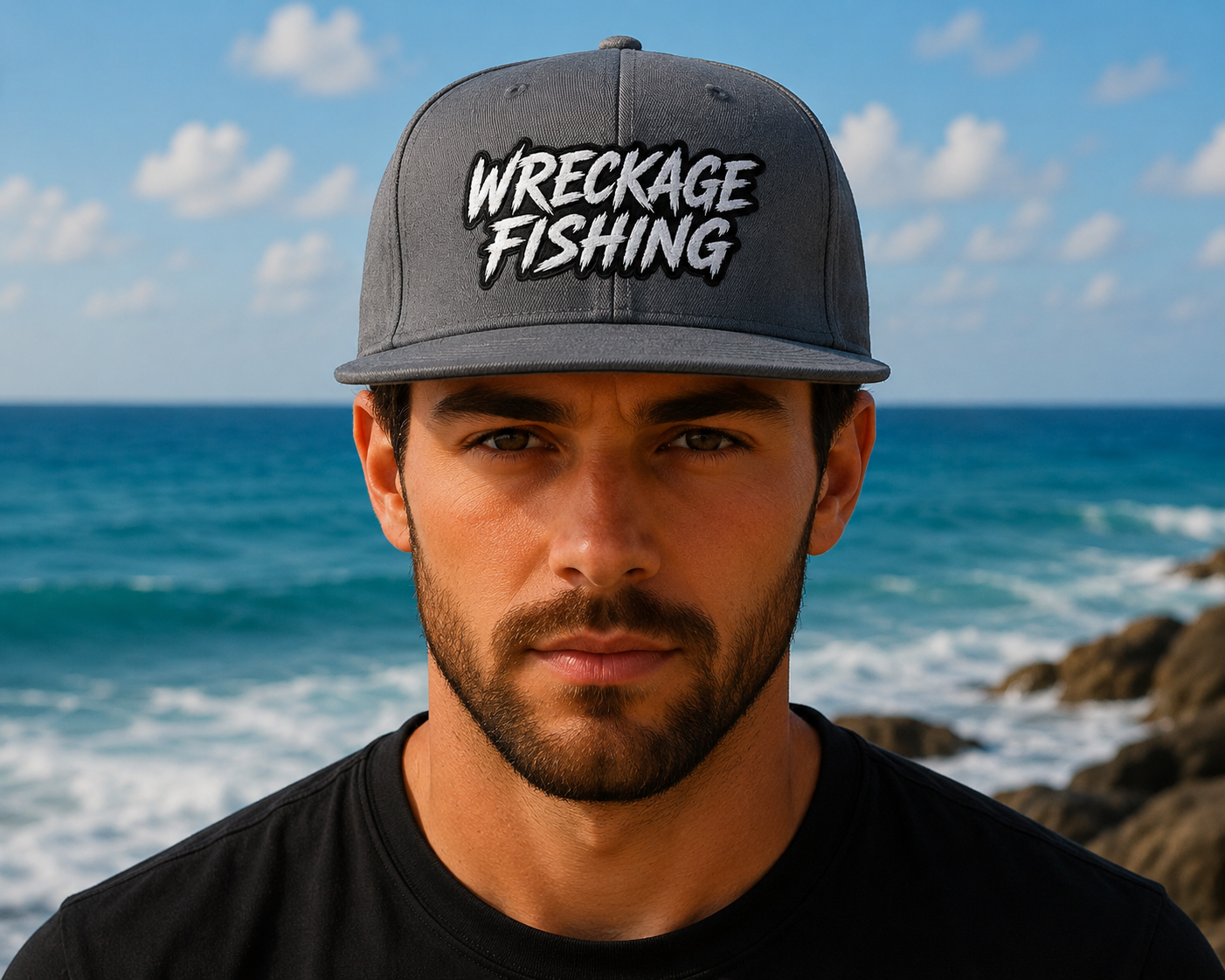 WF Logo Flat Bill Hat gray Front.png
