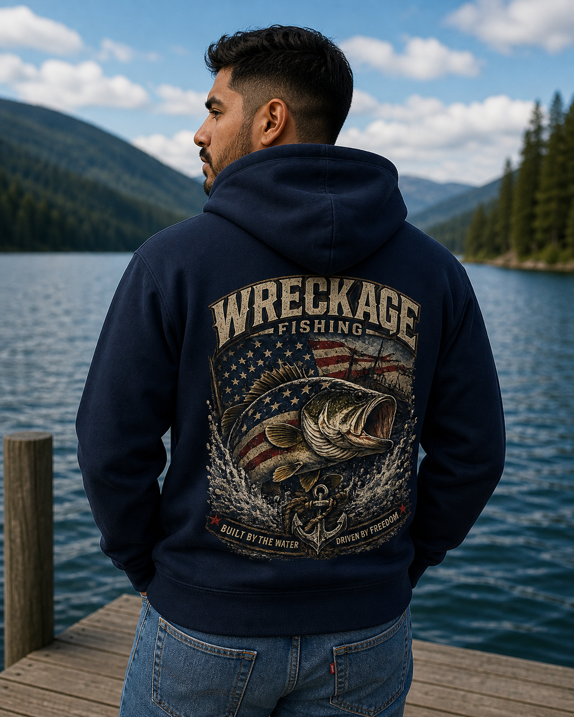 WF Patriotic Bass hoodie navy back.png