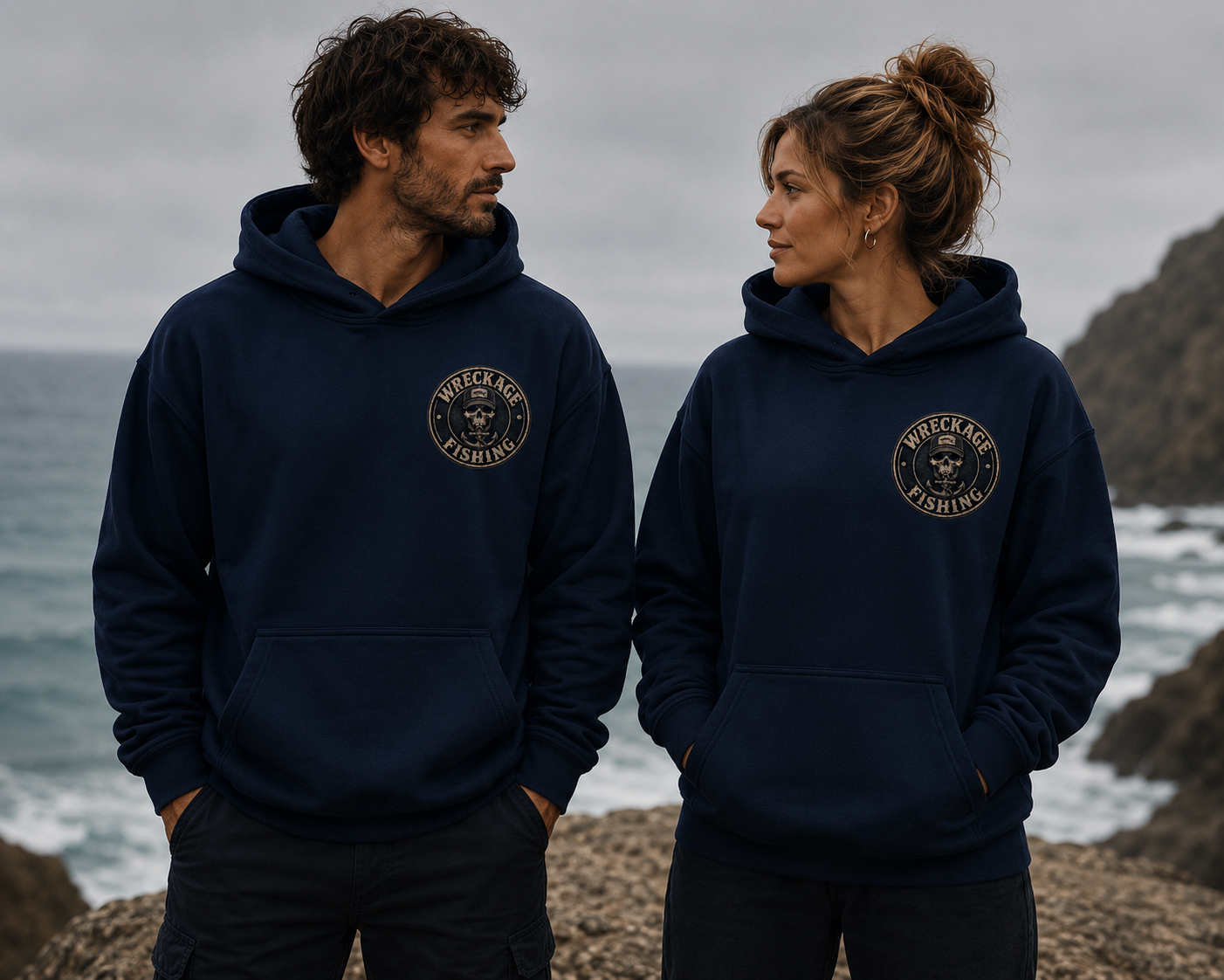 WF Black and Gray Skull Hoodie navy front.png