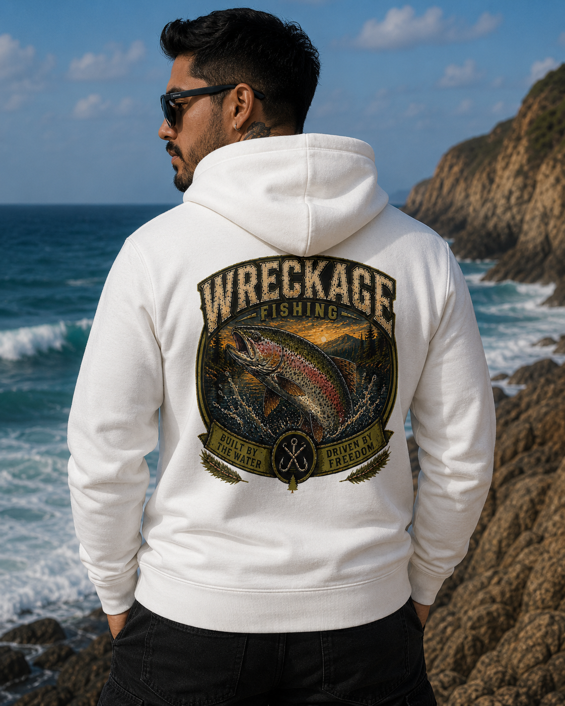 WF Rainbow Trout Hoodie white Back.png