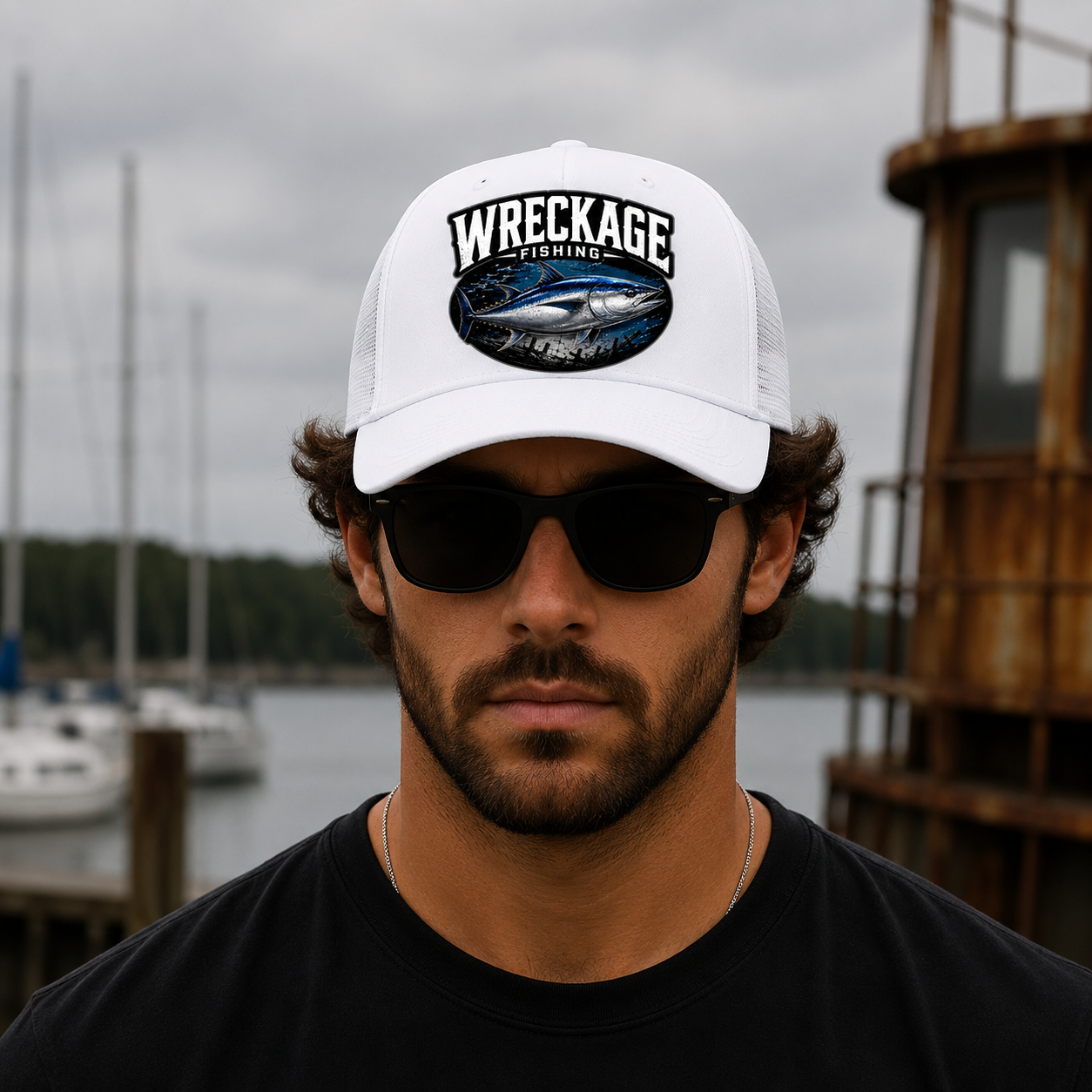 Wf Bluefin Tuna Trucker hat white:white front.png