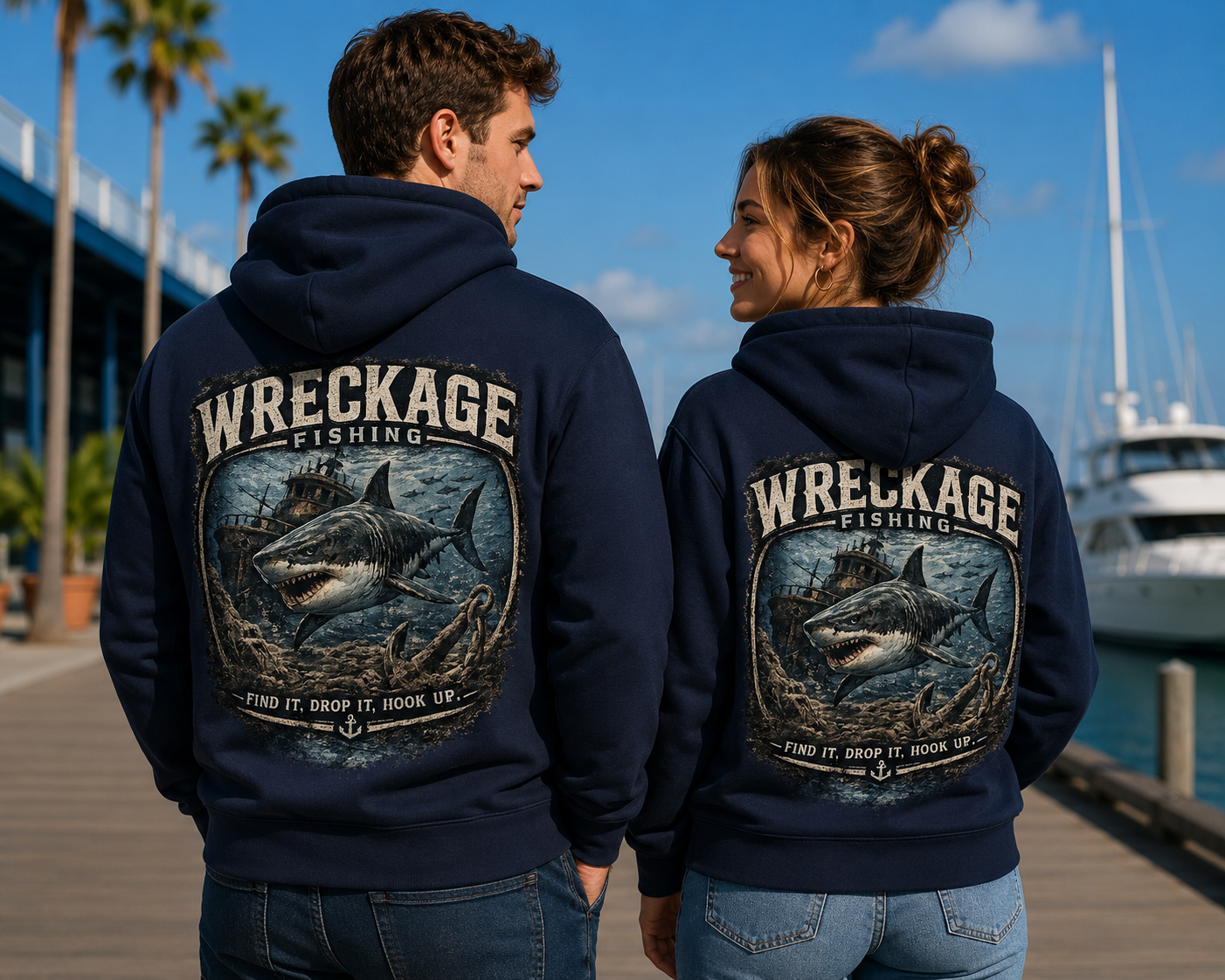Wreckage Fishing Shark Hoodie