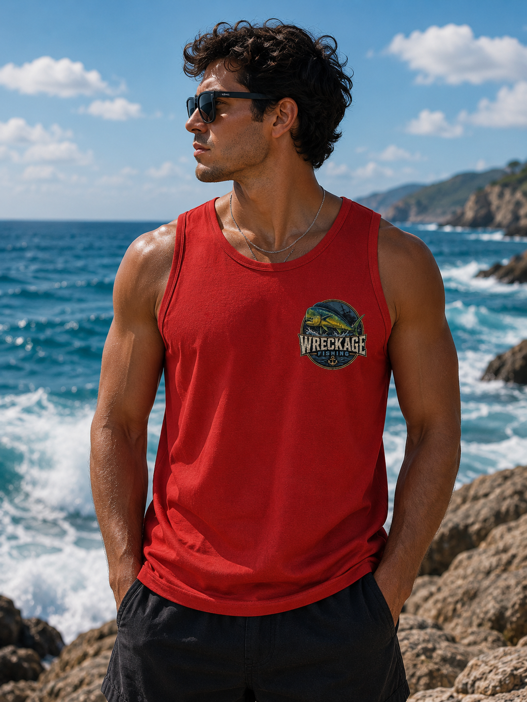 WF Dorado Men's Tank top red front.png