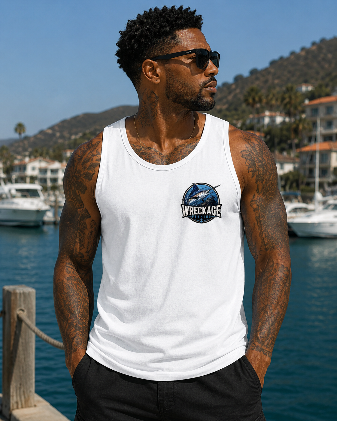 WF marlin men's Tank Top white front.png