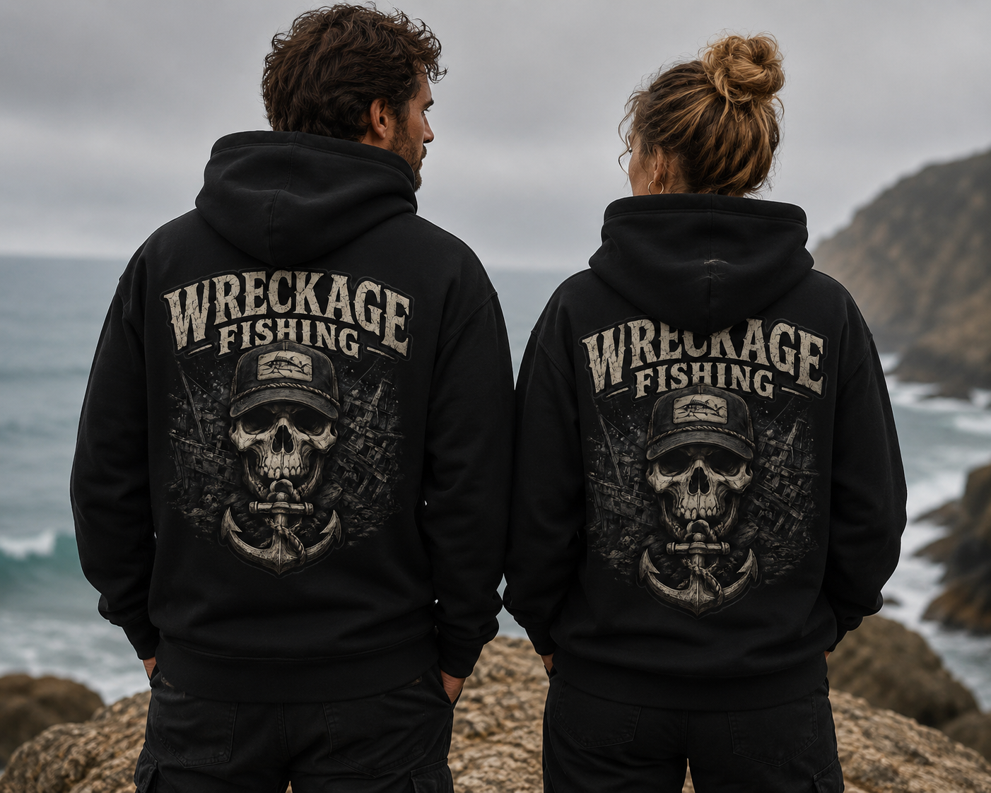 WF Black and Gray Skull Hoodie Black Back.png