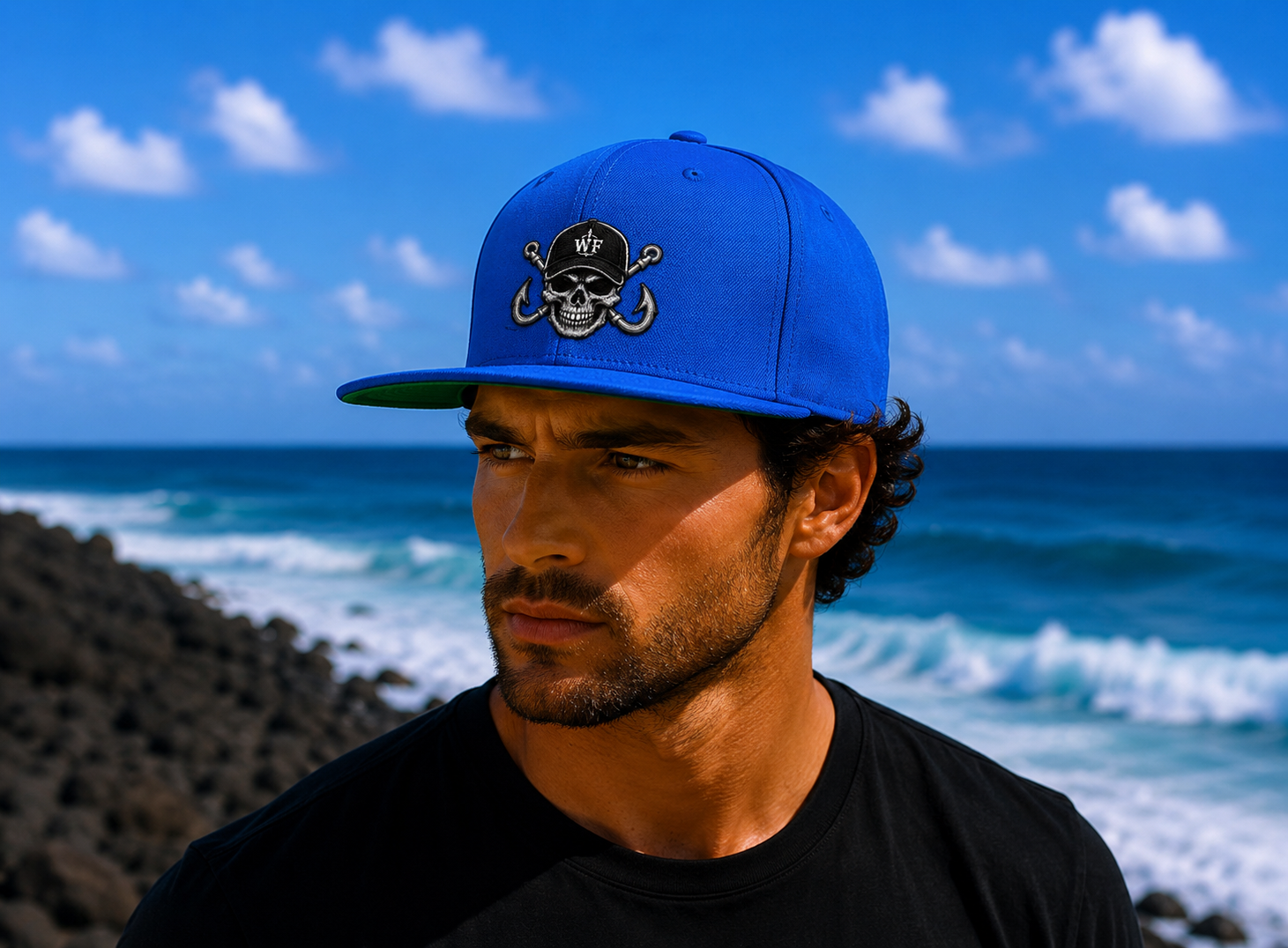 WF WF Skull Flat Bill Hat Royal Side.png