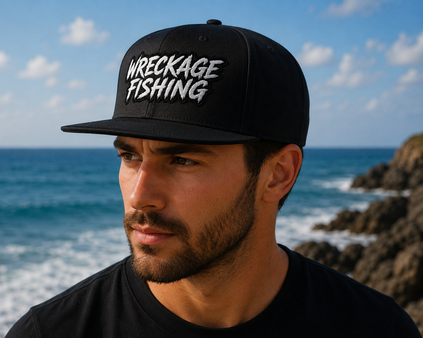 WF Logo Flat Bill Hat Black side.png