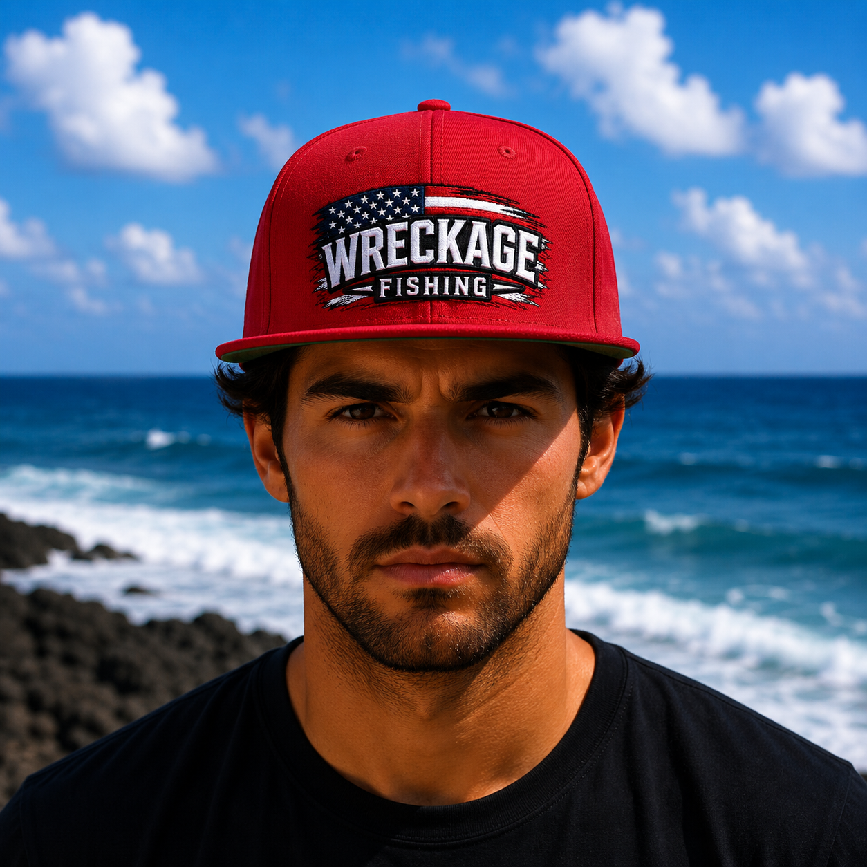 WF American Flag Flat Bill Hat red Front.png
