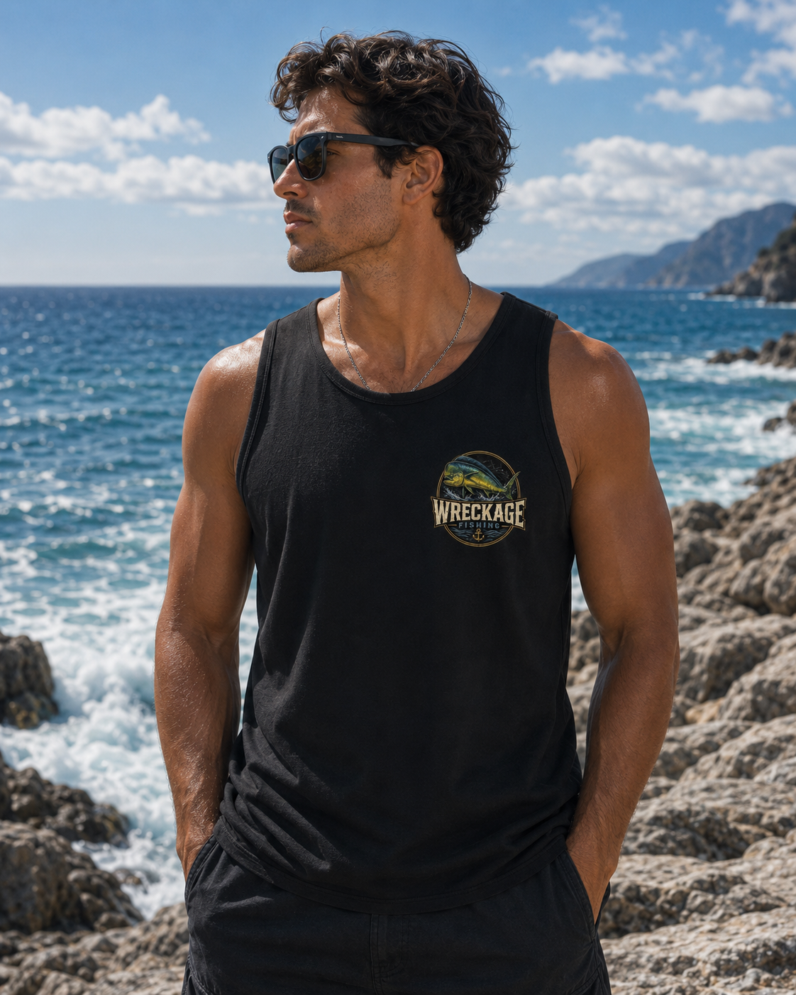 WF Dorado Men's Tank top black front.png