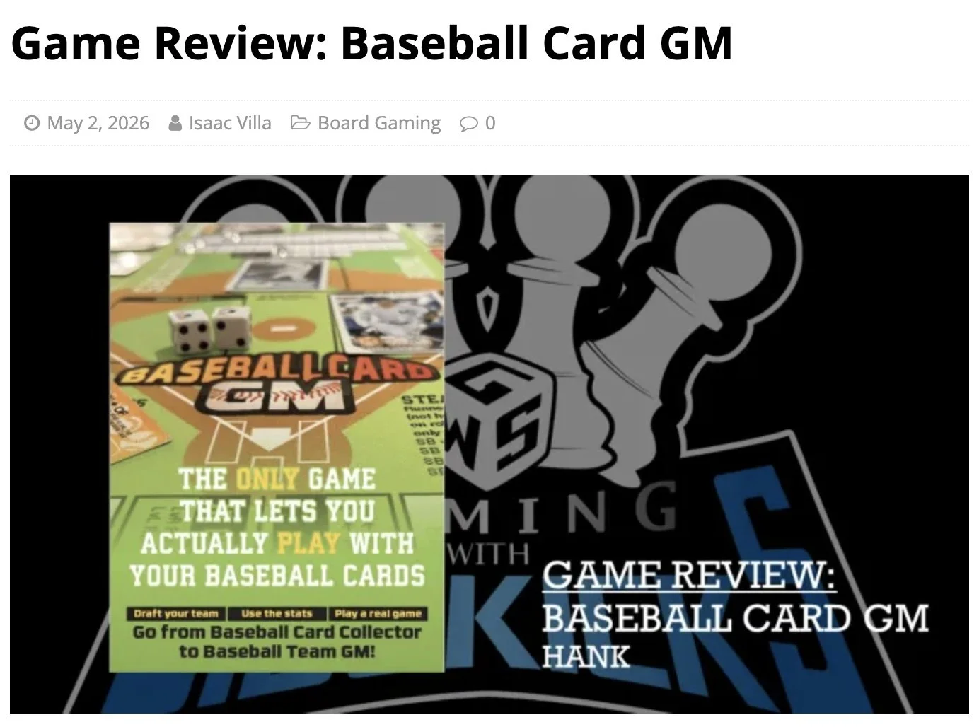 The only board game that lets you actually play with your baseball cards