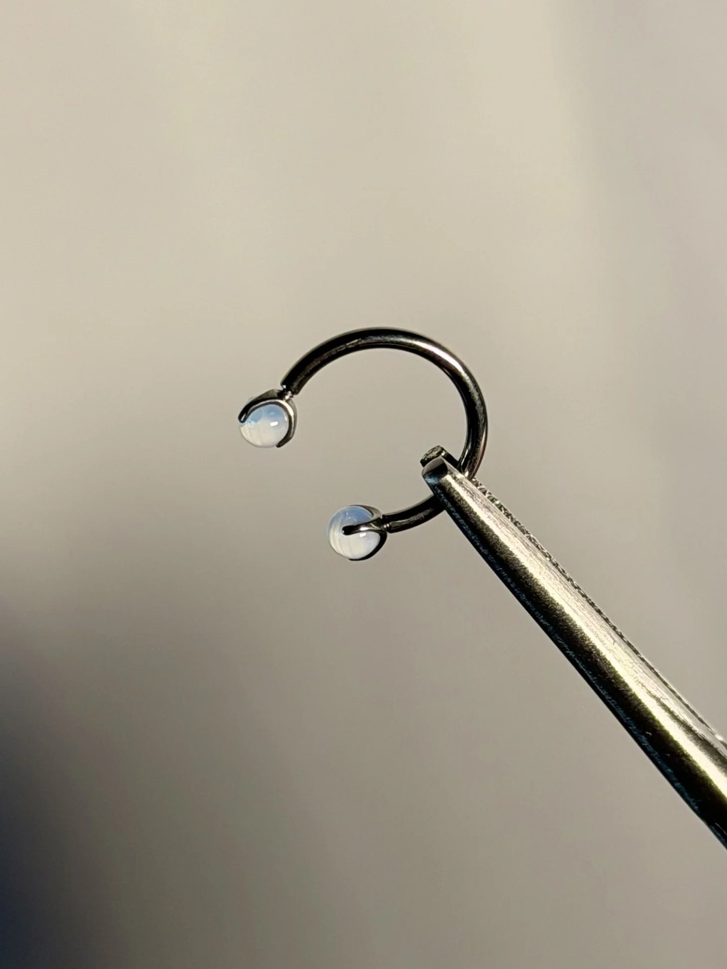 Titanium implant grade opalite horseshoe barbell jewelry upgrade