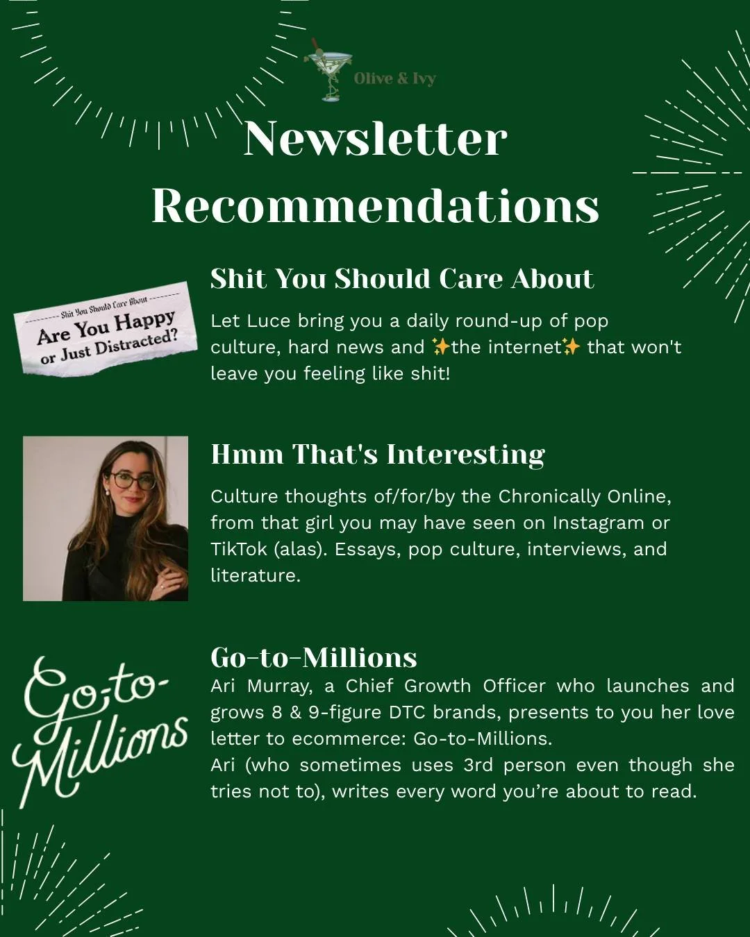 I'm looking for some solid book, newsletter, and podcast suggestions-- specifically in the marketing and social media world, but I am open to any suggestions you might have!

Here are some of my favorites: 

Podcasts: 
Social Media Marketing Podcast:
