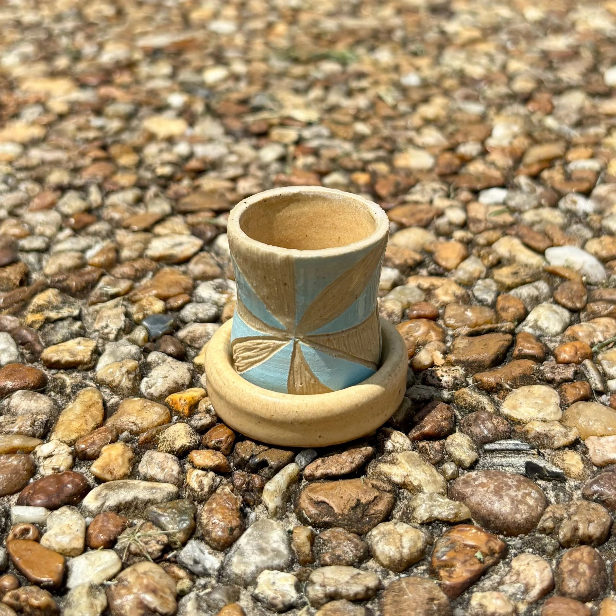 Patterned Mini Planter in Sky Blue