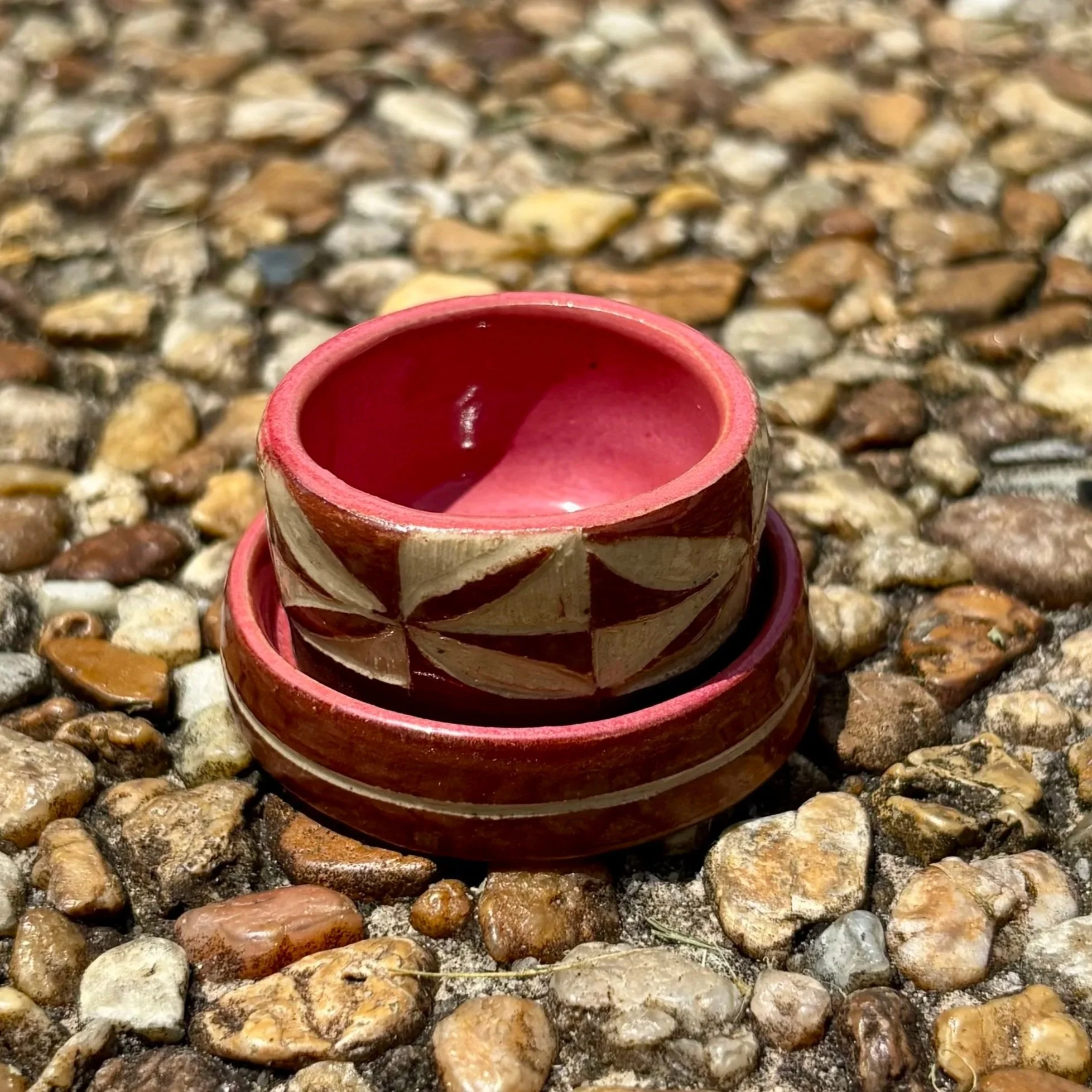Patterned Mini Planter in Pink and Brown