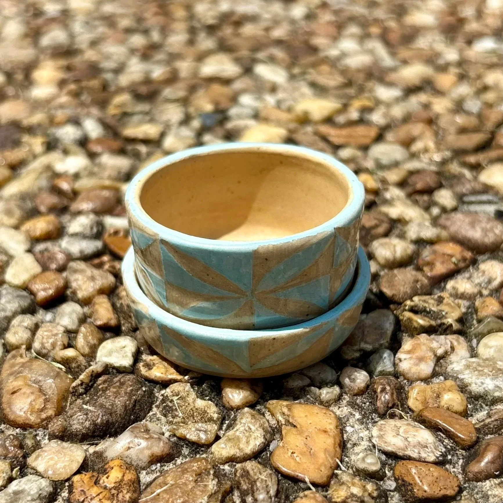 Patterned Mini Planter in Sky Blue