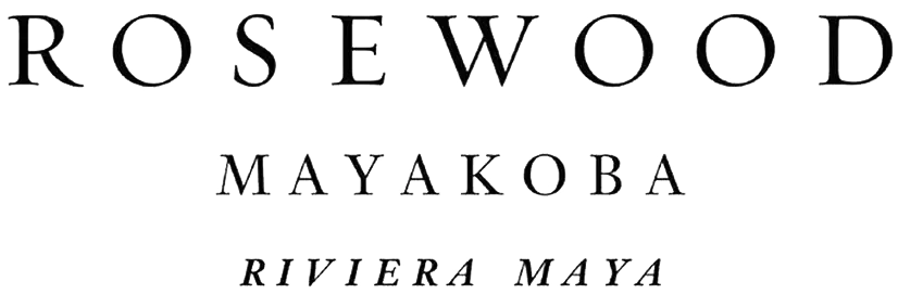 The logo of Rosewood Mayakoba, a luxury resort in Riviera Maya, Mexico.