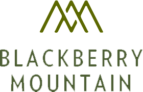 Blackberry Mountain logo with stylized mountain peaks and the text 'Blackberry Mountain' beneath