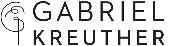 Logo with a stylized face and the text 'Gabriel Kreuther' in black.