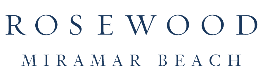 Rosewood Miramar Beach logo text on a black background