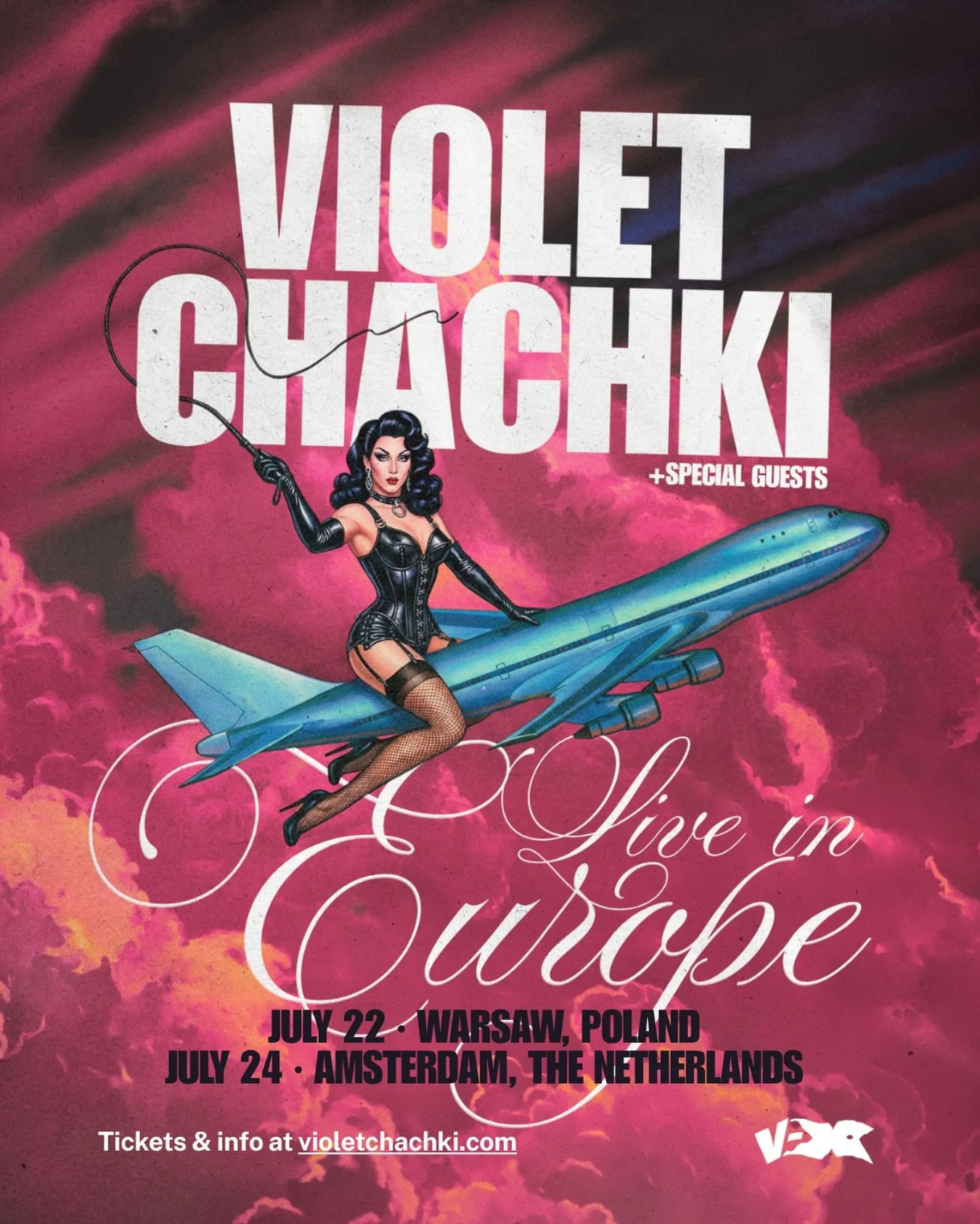 Violet Chachki: LIVE IN EUROPE 💄✨

The drag visionary and high-fashion icon is bringing her signature blend of performance art and avant-garde glamour to the stage for two exclusive dates. Don&rsquo;t miss the RuPaul&rsquo;s Drag Race Season 7 winne