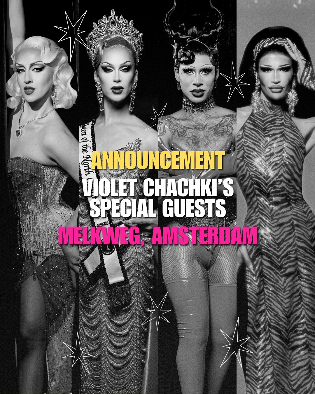 Amsterdam, get ready! ⭐️

Violet Chachki live at Melkweg on July 24; with support from @thecountess.official, @missabbyomg, @pumahilton &amp; @eve.fatale 

Secure your tickets now 🎟️ @melkwegamsterdam and don&rsquo;t miss this iconic start to the Am