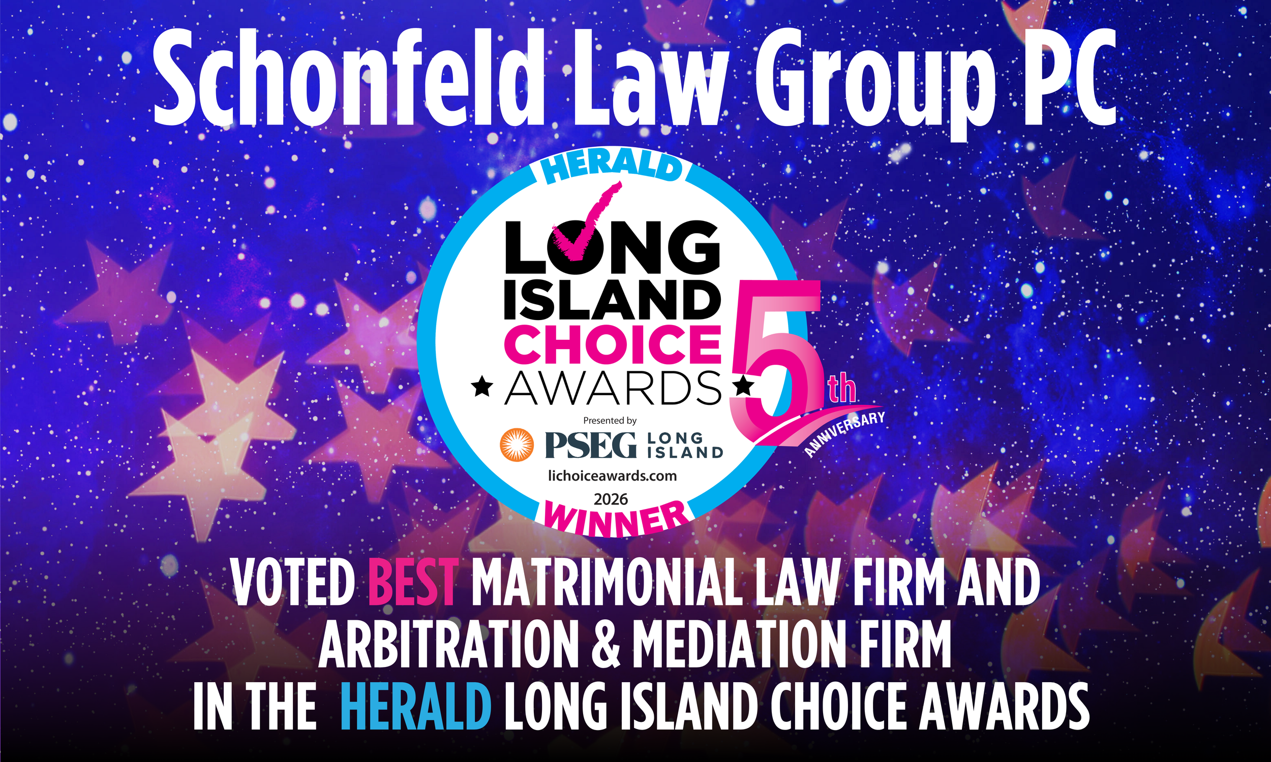 Schonfeld Law Group Honored with four 2026 Long Island Choice Awards