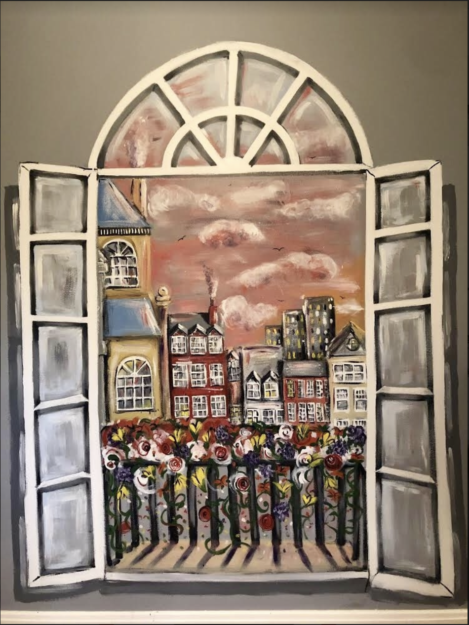 Parisian Skyline Mural :: Acrylic Paint