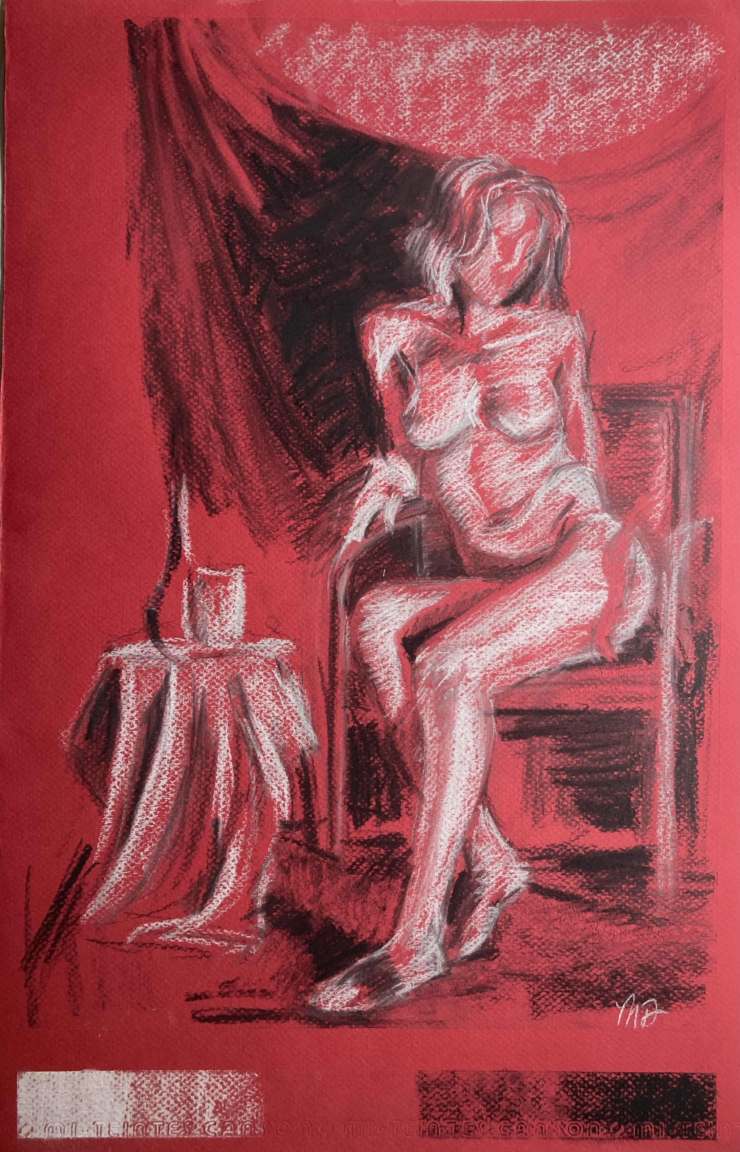 Nude No. 2 :: White Chalk & Charcoal