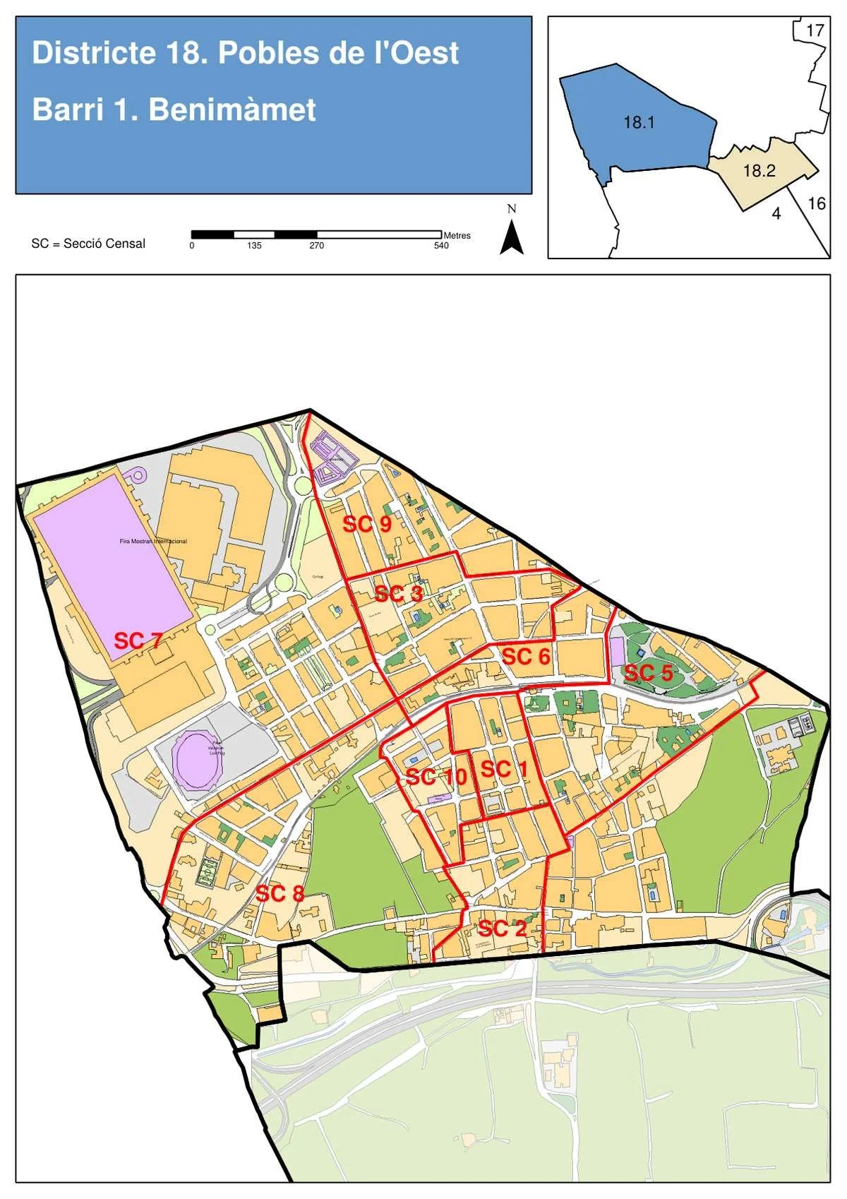 Benimamet Neighborhood Map