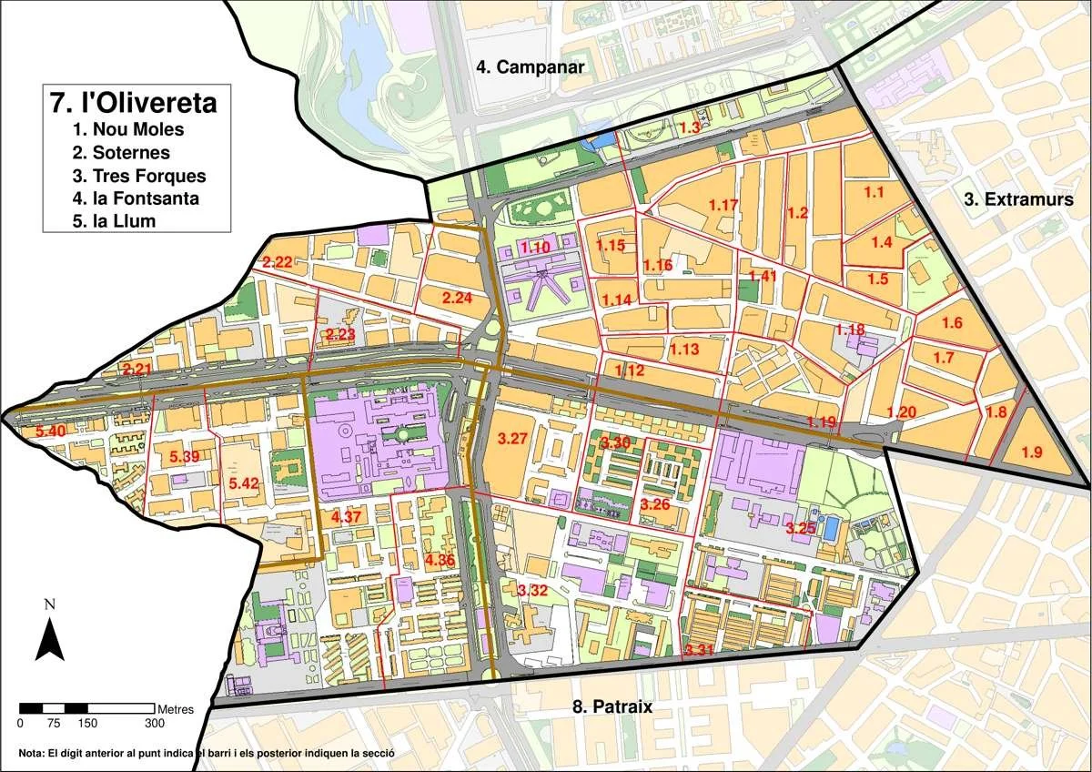 L'Olivereta District Map