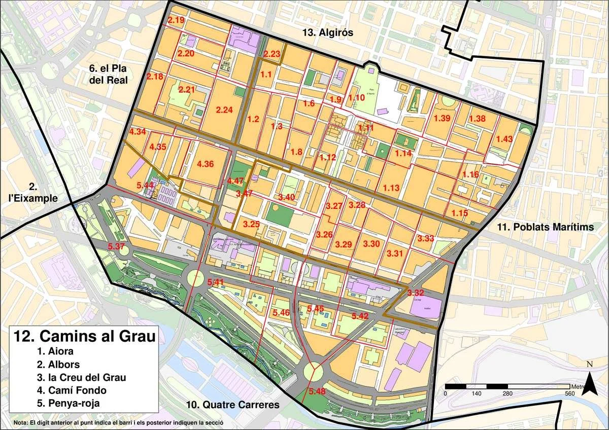 Camins al Grau District Map