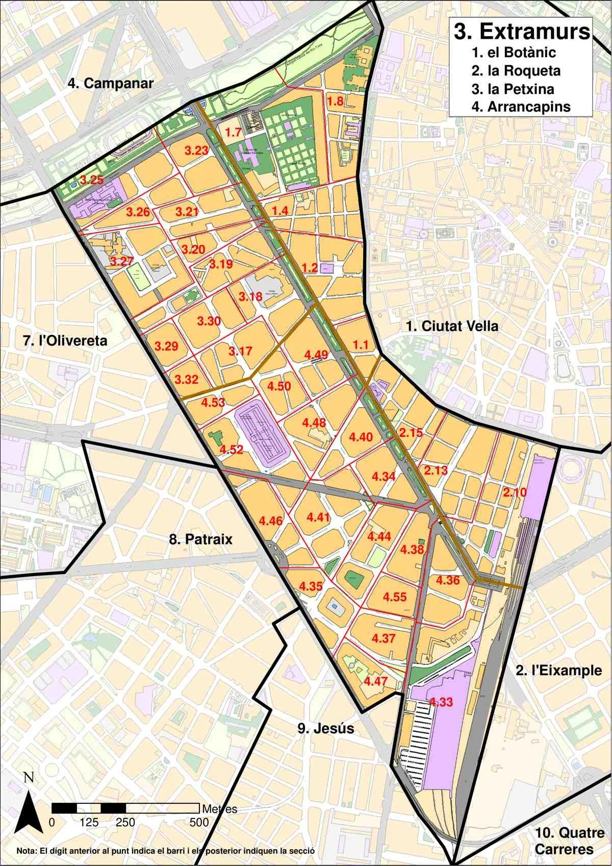 Extramurs District Map