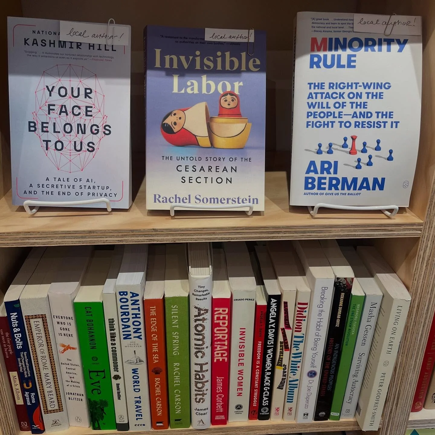 We are open all weekend 11-6! Come check out our local author shelf. #localauthors #independentbookstore
