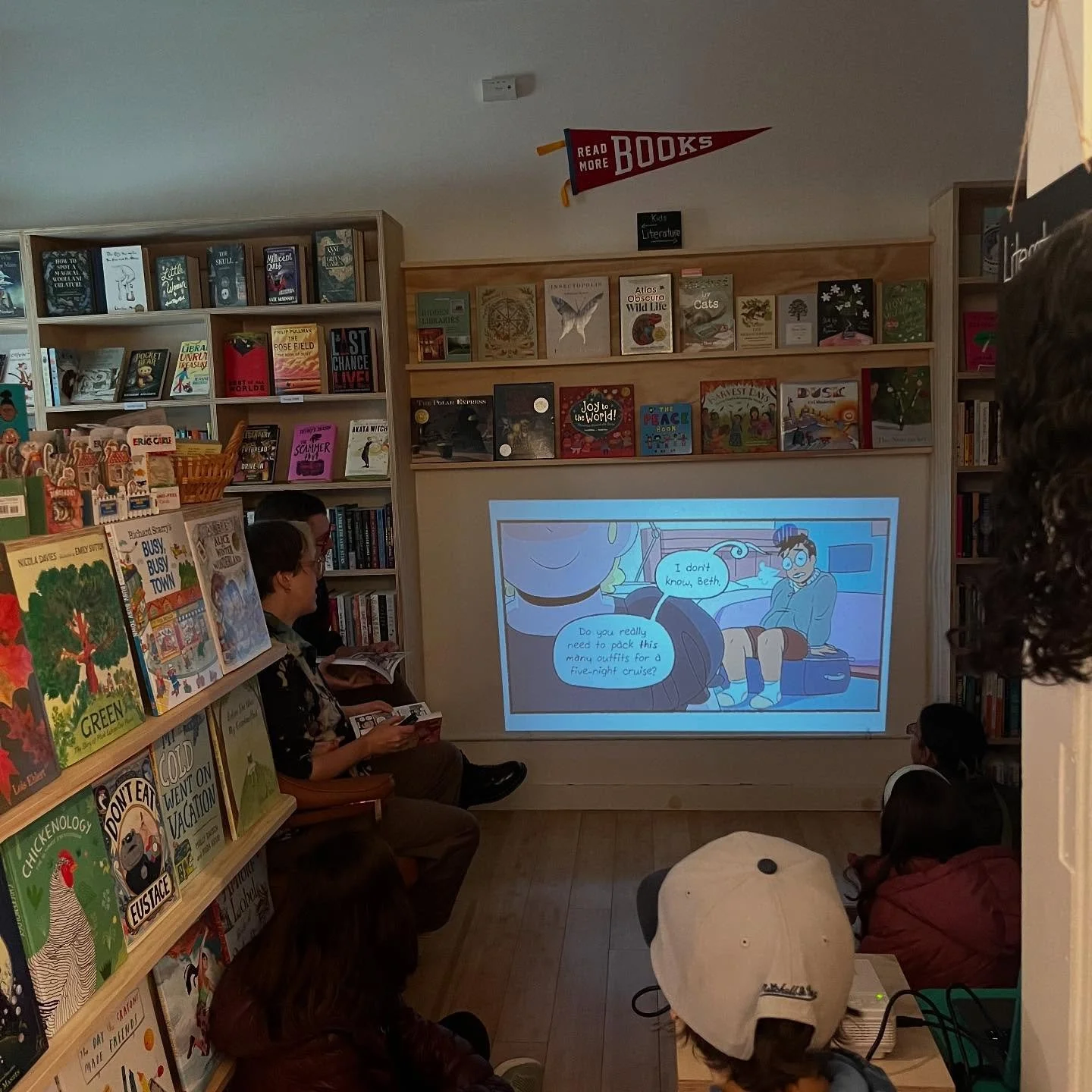 Thank you @kayke and @jeffreycanino for a fun reading yesterday! We still have a few copies of Besties Set Sail in the shop. #independentbookstore #graphicnovels
