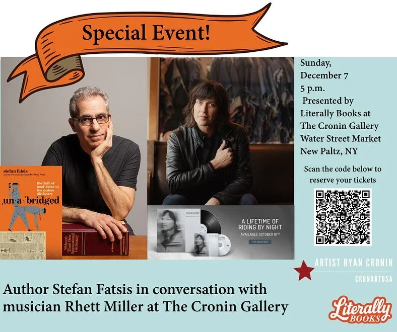 Save the dates! We are cohosting two events in December! First up at @thecroningallery on December 7 Stefan Fatsis will be in conversation with Rhett Miller to support their new works! Then on December 20 we will be selling space- and sky-themed book